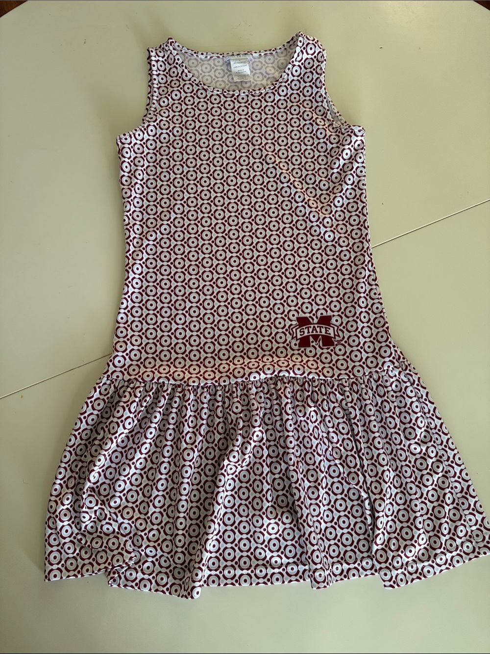 Mississippi State MSU Sleeveless Maroon White Logo Dress for Girls